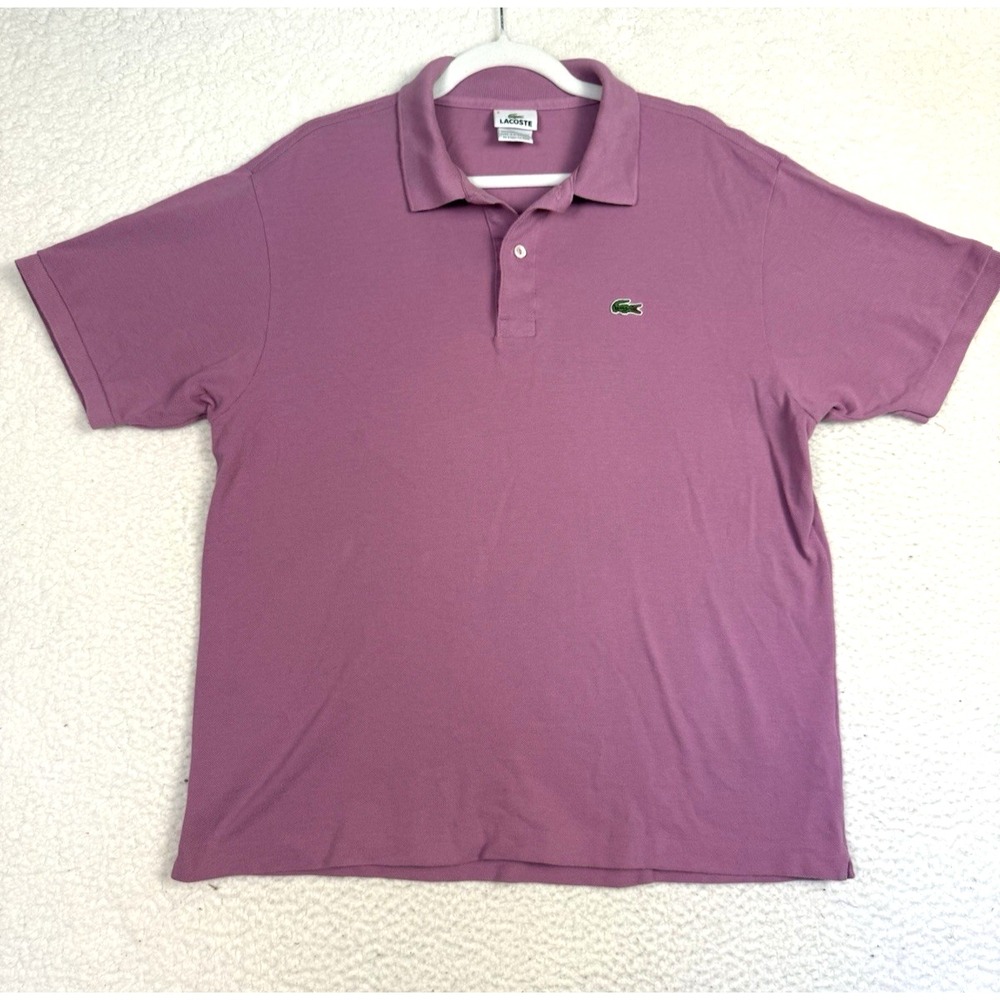 Lacoste Authentic Polo Shirt Pink Size 6 L Men Business Casual Work Preppy EUC